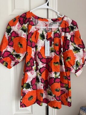 NWT FRANCES VALENTINE ZONDA TOP IN WARHOL FLOWER